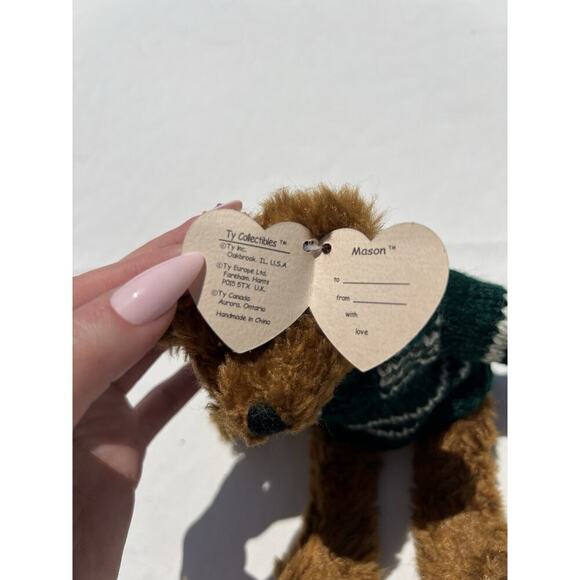 VTG 1993 Ty Attic Treasures Collection Mason Teddy Bear Retired MINT Rare Errors - Picture 3 of 6